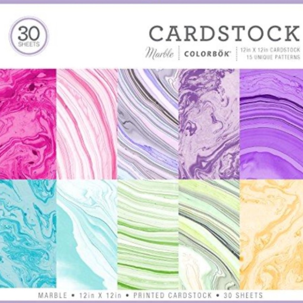 COLORBOK CARDSTOCK PAPER PAD MARBLE 30 SHEETS